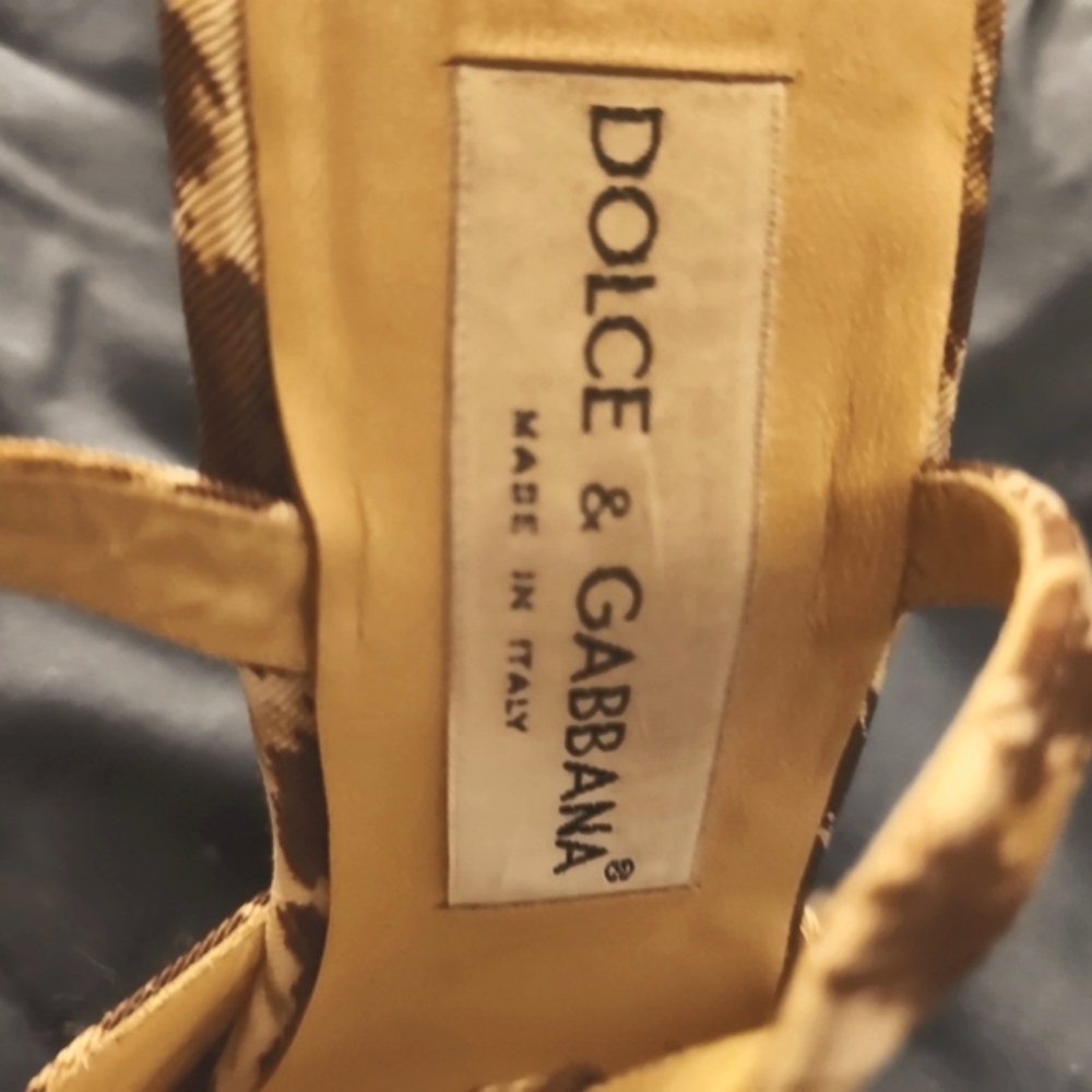 Dolce & Gabbana Cheetah Wood Platform Sandals size 37.5